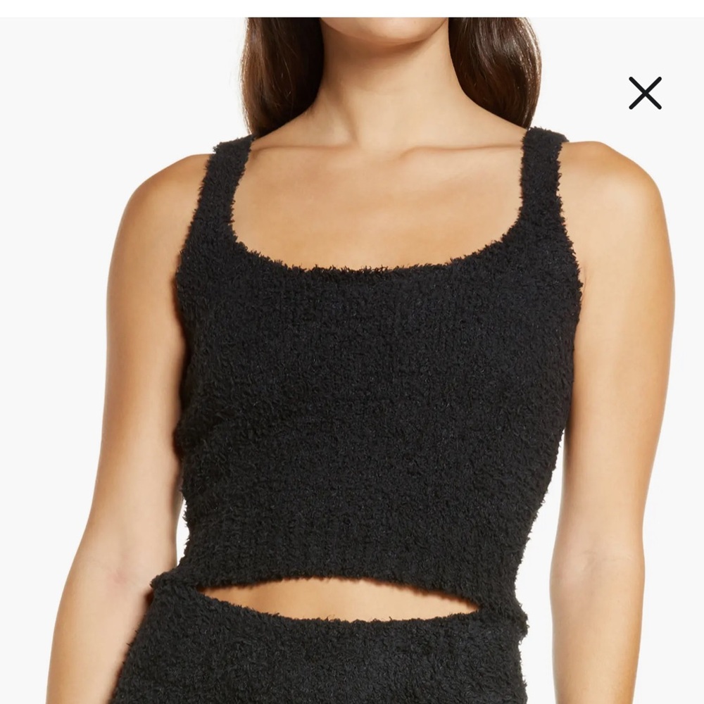 SKIMS// ONYX Black Sleeveless Knit Top Size S/M